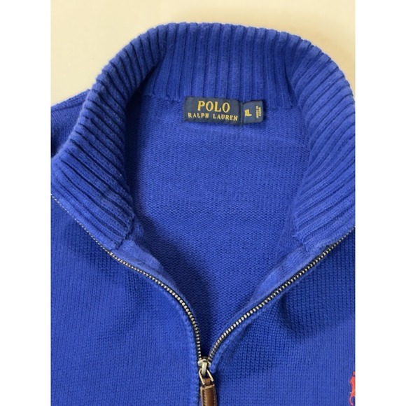 Polo Ralph Lauren Men's Blue 1/4 Zip Sweater Pullover Long Sleeve Size XL - Picture 5 of 15
